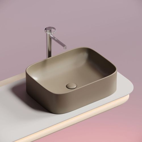 Раковина из сантехнического фарфора Ceramica Nova ELEMENT CN6052MC 50х40 накладная цвет коричневый без отверстий под смеситель - фото 5