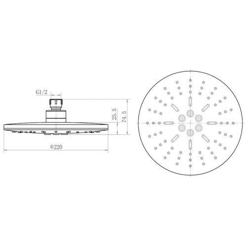 Верхний душ Fashun A053-7 черный - фото 3