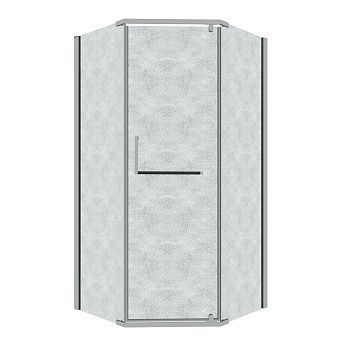 Душевой уголок Grossman Pragma 302.K33.03.1010.10.02 100х100 стекло текстурное профиль хром без поддона