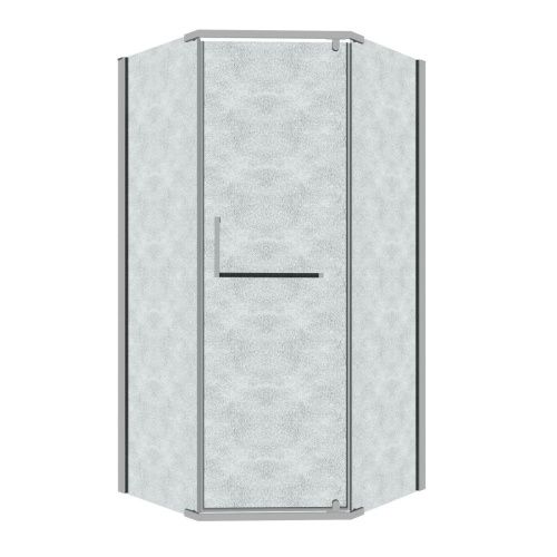 Душевой уголок Grossman Pragma 302.K33.03.1010.10.02 100х100 стекло текстурное профиль хром без поддона