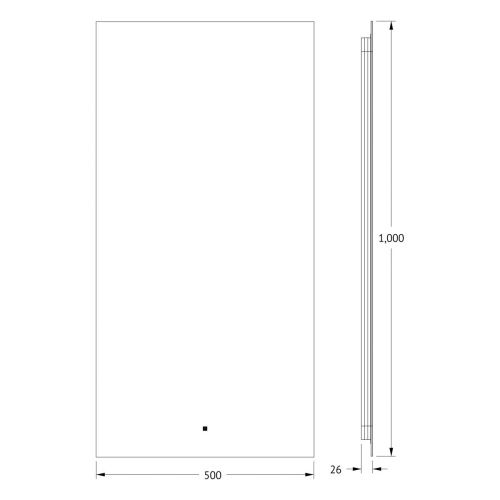 Зеркало с подсветкой Defesto GLOW DF 2515R 50х100 подвесное - фото 2
