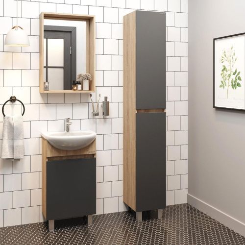 Тумба под раковину Onika Милтон 104512 40х30 напольная цвет серый/бежевый - фото 5