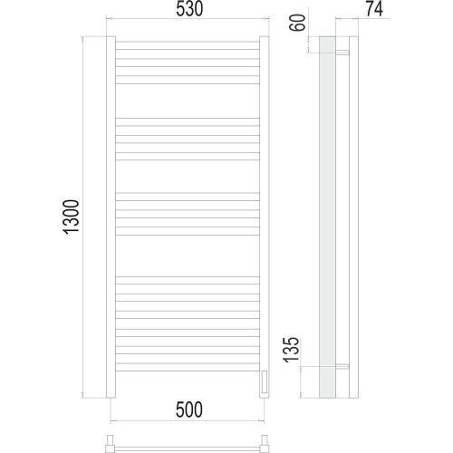 Полотенцесушитель электрический Terminus 4670078526953 55х130 хром - фото 3