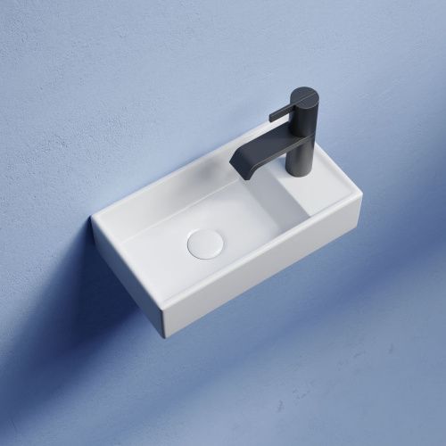 Раковина из сантехнического фарфора Ceramica Nova ELEMENT CN6051L 40х20 подвесная цвет белый 1 отверстие под смеситель - фото 5