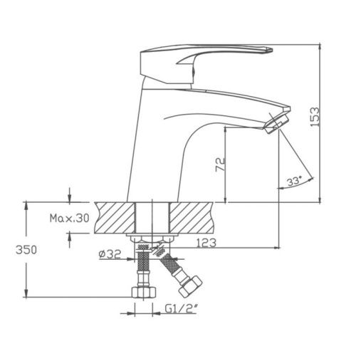 Смеситель Cron CN1066 на раковину хром - фото 3