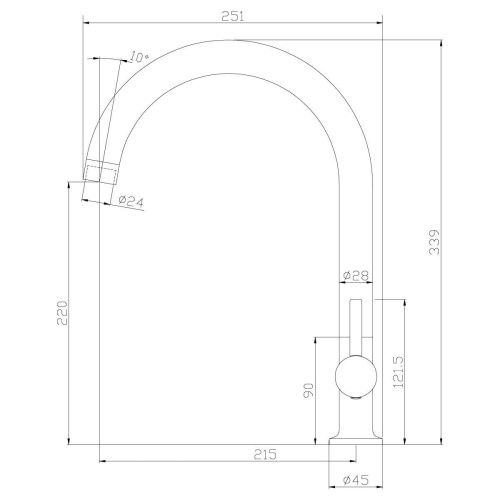 Смеситель для кухни Rossinka X X25-23U на мойку хром - фото 2