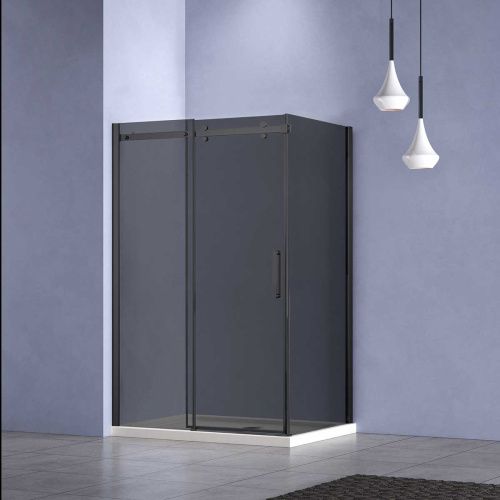 Душевой уголок Vincea Como-N VSR-4CN9012CGB 120х90 стекло тонированное профиль черный без поддона - фото 3