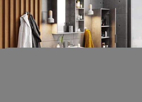 Шкаф-пенал Onika Девис 403071 30х120 подвесной цвет серый - фото 5