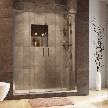 Душевая дверь Wasserkraft Lippe 45S 45S08 150х190 стекло прозрачное профиль хром