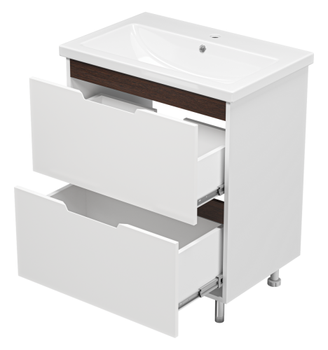 Тумба под раковину Misty Лайм Э-Лай01070-2Я 70х40 напольная цвет белый - фото 4