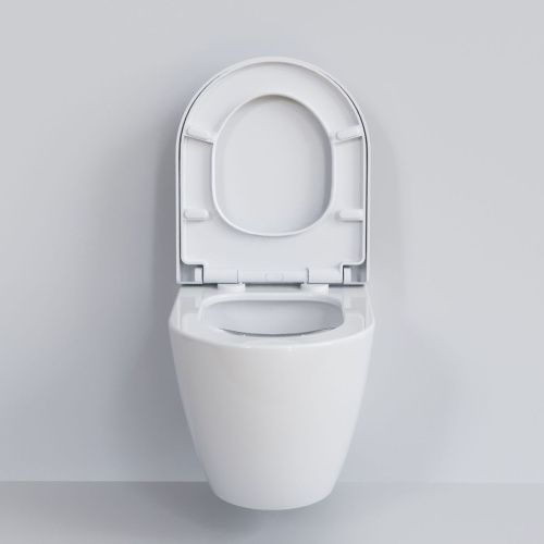 Унитаз подвесной Ambassador Queen 113T20001R-112T20001 белый с сиденьем микролифт каскадный смыв - фото 3