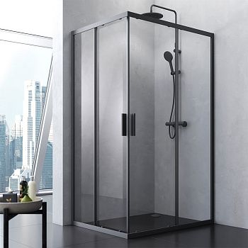 Душевой уголок Am.Pm Gem S W93G-404-120290-BT 120х90 стекло прозрачное профиль черный без поддона