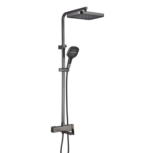 Душевая стойка Rose R1056T настенная цвет оружейная сталь - фото 2