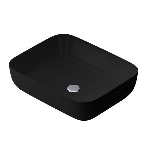 Раковина из сантехнического фарфора Am.Pm Func M8FWCC10510BM 50х40 накладная цвет черный без отверстий под смеситель - фото 2