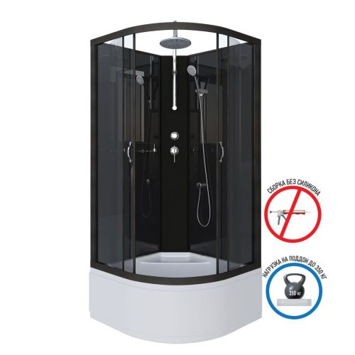 Душевая кабина Niagara Classic 65081434BKT 90х90 четверть круга без крыши ориентация универсальная - фото 2