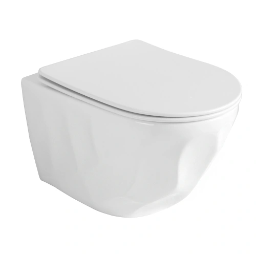 Унитаз подвесной Gid Tornado 62263Y белый с сиденьем микролифт безободковый смыв торнадо - фото 2