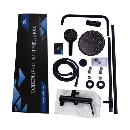 Душевая стойка Fashun A2486-7 настенная цвет черный