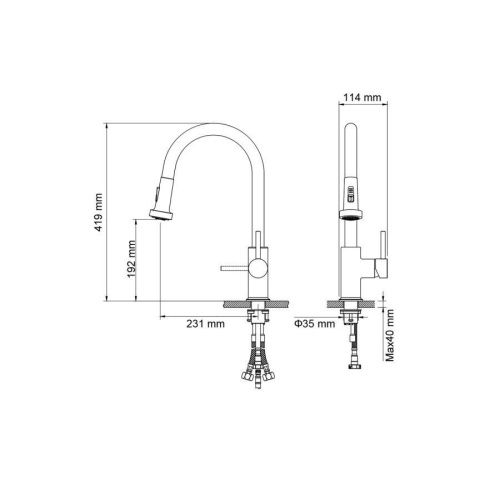 Смеситель для кухни Timo Saona 2316/03FL на мойку черный - фото 2