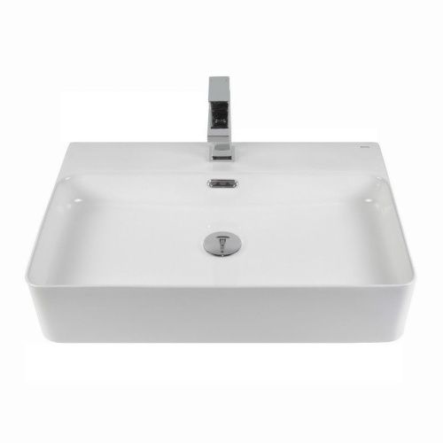 Раковина из сантехнического фарфора Bond Cube S02-600 60х40 накладная цвет белый 1 отверстие под смеситель - фото 2