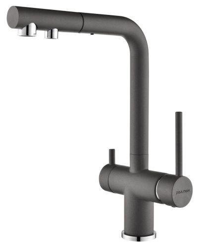 Смеситель для кухни Paulmark SERPENTINE Se213222-GRM на мойку серый