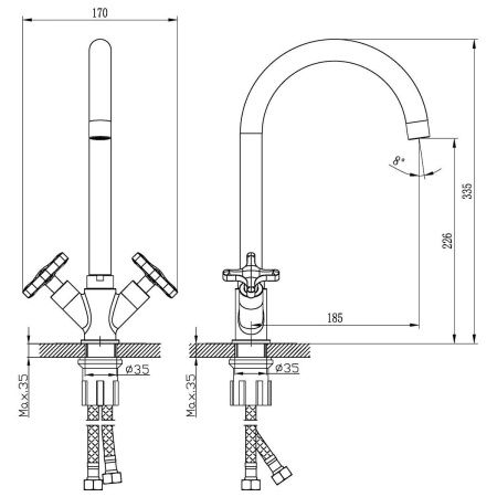 Смеситель Rossinka RS39 RS39-72U на раковину хром