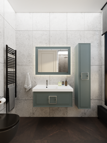 Тумба с раковиной La Fenice CUBO NFNC-01-CUB-G-90-3-90L 90х50 подвесная цвет серый - фото 4