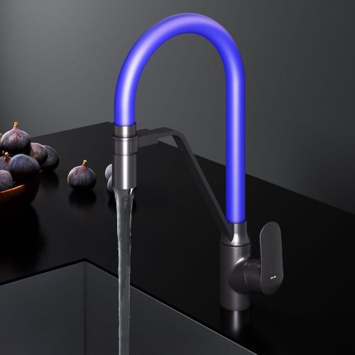 Смеситель для кухни Am.Pm Like F8007827 на мойку черный/синий - фото 3