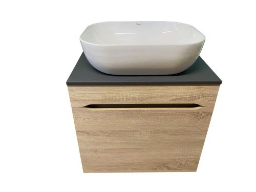 Тумба с раковиной Sintesi STL.W7017_SIN-LVB-APP-403 60х60 подвесная цвет бежевый - фото 4