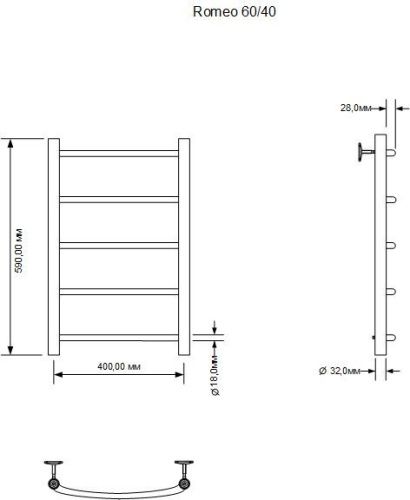 Полотенцесушитель электрический Aquanet Romeo 00281985 45х60 хром - фото 2