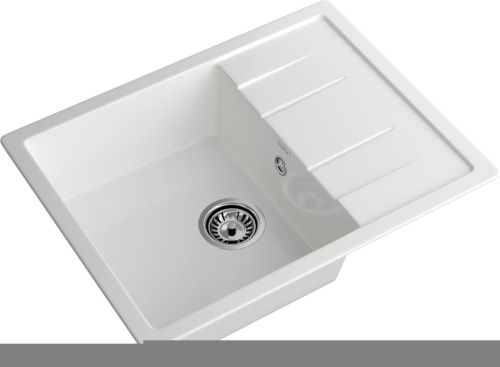 Кухонная мойка Granfest Quadro Q-650L иней 65х50 цвет белый поверхность матовая - фото 2