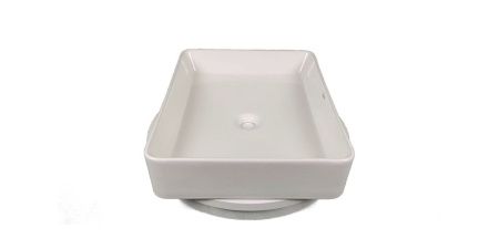 Раковина из сантехнического фарфора Sintesi SIN-LVB-APP-407 50х40 накладная цвет белый без отверстий под смеситель