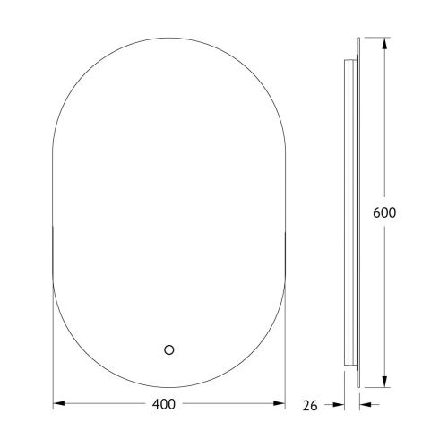 Зеркало с подсветкой Defesto OPTI DF 2901S 40х60 подвесное - фото 2