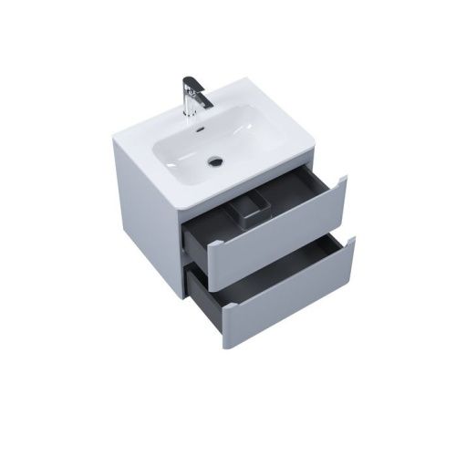 Тумба с раковиной Iddis Edifice EDI60L0i95K 60х50 подвесная цвет серый - фото 3