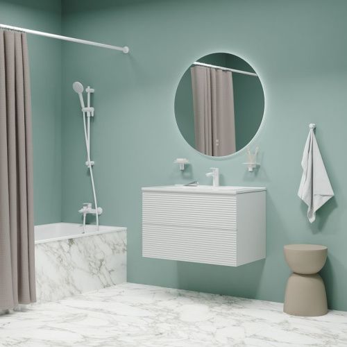 Смеситель для ванны и душа IDDIS Ray RAYWT02i02WA настенный белый - фото 4