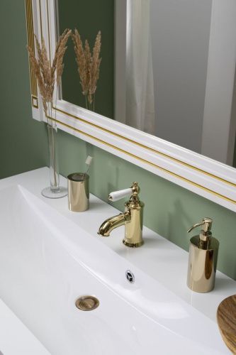 Раковина из искусственного камня Aquanet Мадонна НФ-00007495 120х60 полувстраиваемая цвет белый 1 отверстие под смеситель - фото 5