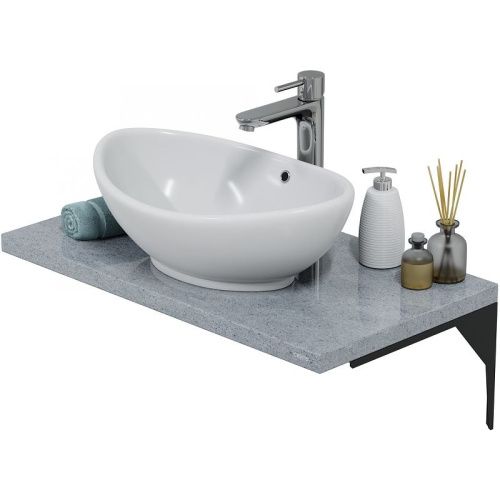 Столешница СанТа 900151 80х50 подвесная цвет серый - фото 3