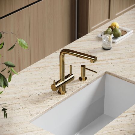 Смеситель для кухни Sancos Spin SC4015ZG на мойку золото