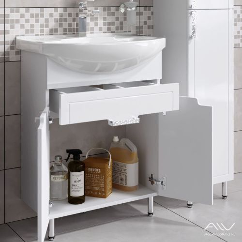 Тумба с раковиной Alavann Vittoria ALV1014000 70х40 напольная цвет белый - фото 2