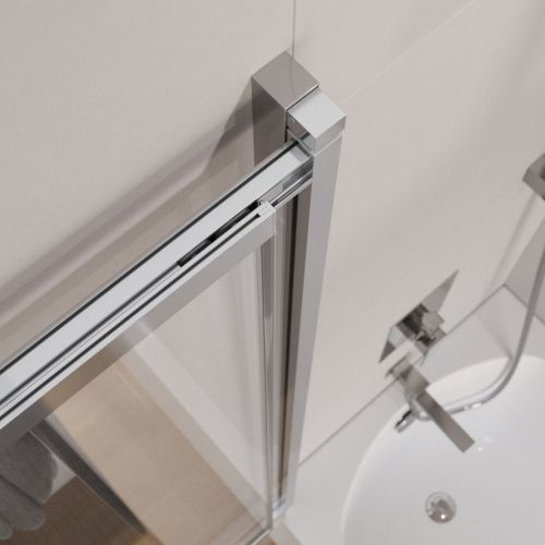 Душевая шторка на ванну Cezares SLIDER SLIDER-VF-11-90/150-C-Cr 90х150 стекло прозрачное профиль хром глянцевый ориентация универсальная - фото 5