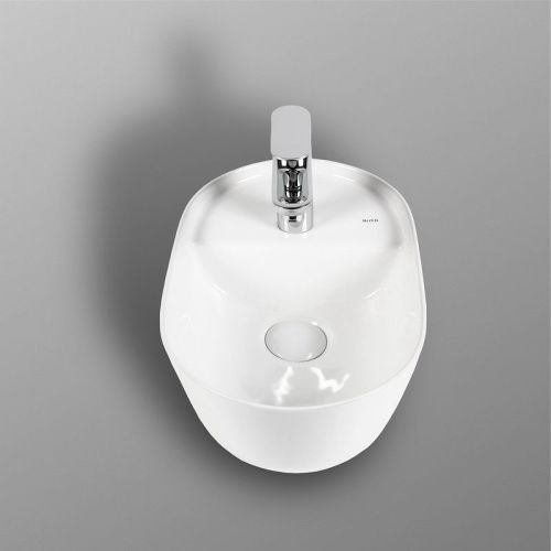 Раковина из сантехнического фарфора Bond Oval S09-420 40х30 накладная цвет белый 1 отверстие под смеситель - фото 4