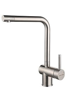 Смеситель для кухни Paulmark SPRING Sp212067-BS на мойку нержавеющая сталь