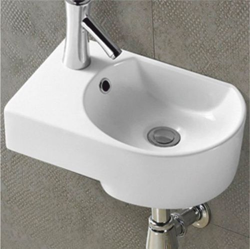 Раковина из сантехнического фарфора Melana 320347R-805 42х27 подвесная цвет белый 1 отверстие под смеситель - фото 2