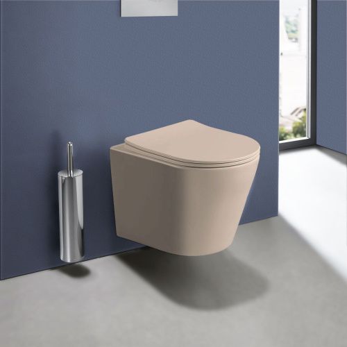 Унитаз подвесной Vincea Piatti VT1-11SMC коричневый с сиденьем микролифт безободковый душевой смыв