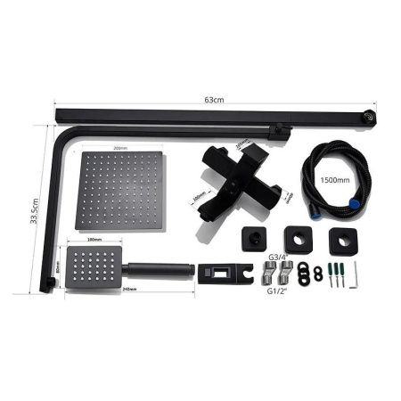 Душевая стойка D-Lin D10A03 настенная цвет черный