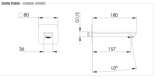 Излив Remer Energy 91EY настенный хром - фото 2