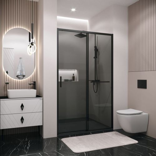 Душевая дверь Grossman Style 100.K33.05.130.21.10 130х195 стекло тонированное профиль черный - фото 3