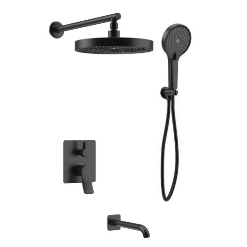 Душевая система Haiba HB80553-7 встраиваемая в стену цвет черный - фото 2