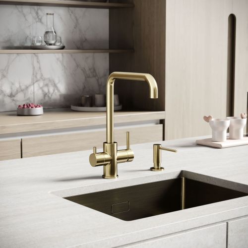 Смеситель для кухни Sancos Vela SC4013BG на мойку золото - фото 2
