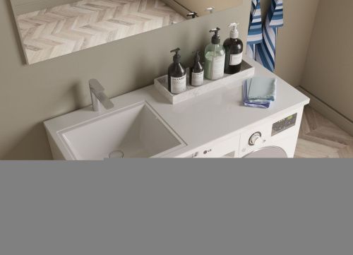 Раковина из искусственного камня Эстет Даллас ФР-00014872 110х50 накладная цвет белый 1 отверстие под смеситель - фото 4