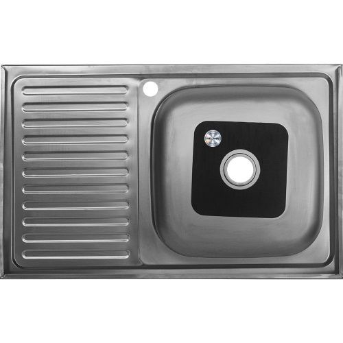 Кухонная мойка Melana 076 ta L (*20) 80х50 цвет хром поверхность Матовая - фото 3